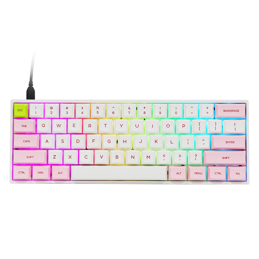 New SK61S 61 Key Bluetooth 5.1 Wireless/Wired Hot Swappable Mechanical Keyboard RGB Backlit NKRO Type-C Cable Gateron Switc