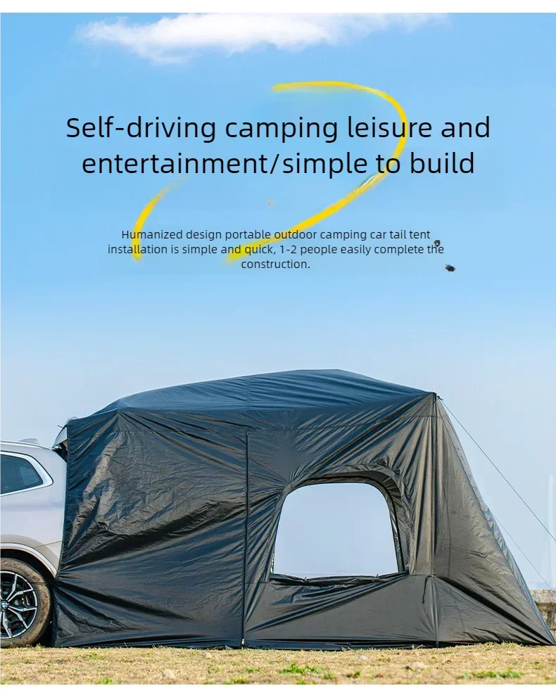 Universelles SUV-Campingzelt mit Geräumigem Vordach Wasserdichtes Autozelt Einfacher Aufbau für Backpacking Reisen Outdoor Auto-Heckzelt – Detail 2