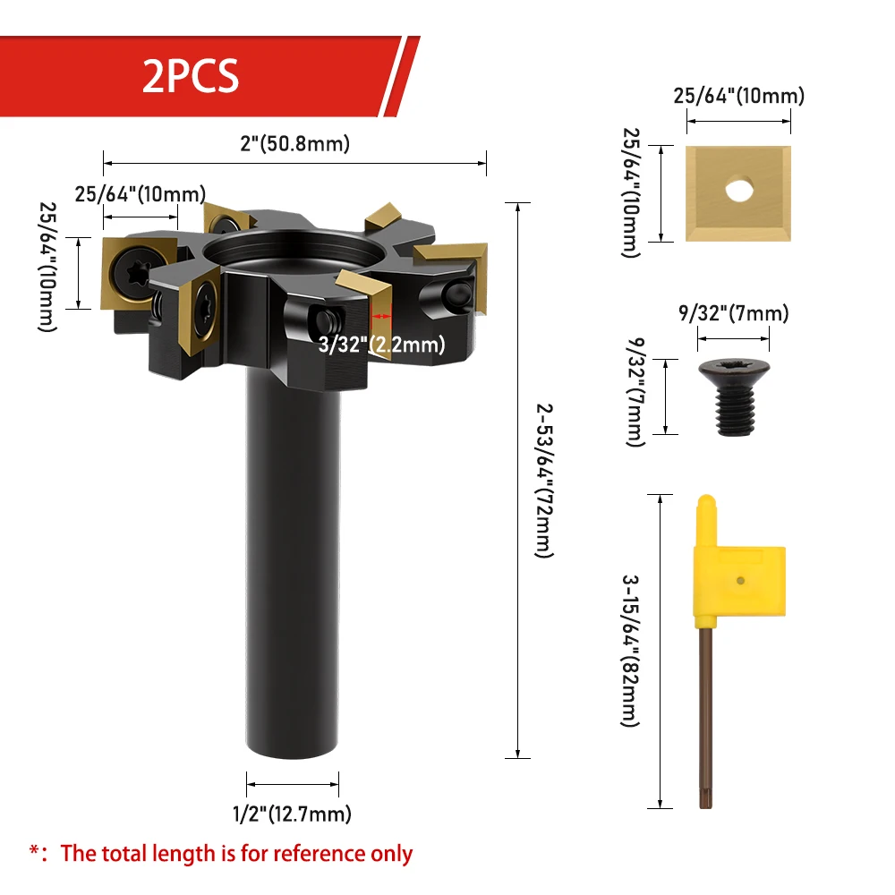 AURWOF 1/2 Zoll Schaft 6-Schneiden-T-Nutfräser, Schwarz Nano-beschichteter Hartmetall-Holzbearbeitungsfräser zum Nuten- und Dado-Schneiden X13FA – Detail 9