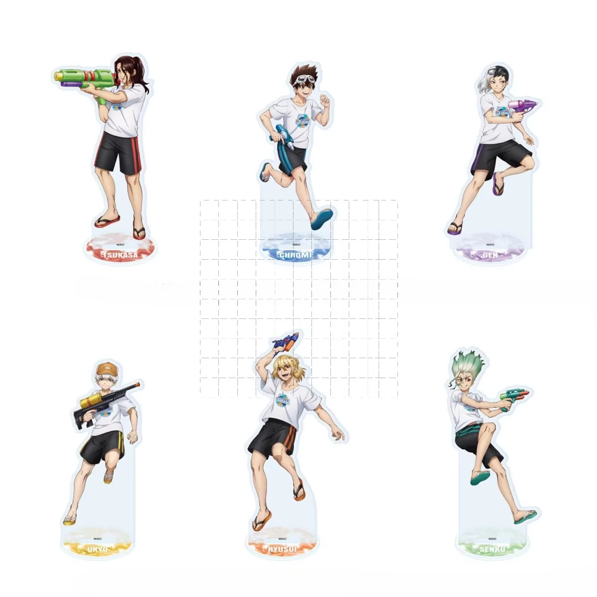 Anime Ishigami Senku Asagiri Hyoga Saionji Ukyo Nanami Ryusui Acrylic Stand Doll Game Figure Model Plate Cosplay Toy for Gift