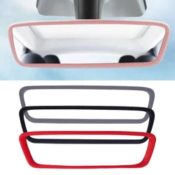 For Tesla Model 3 Y 2023 Interior Accessories Rearview Mirror Protector Trim Silicone Decor Frame White Pink Protection Strip