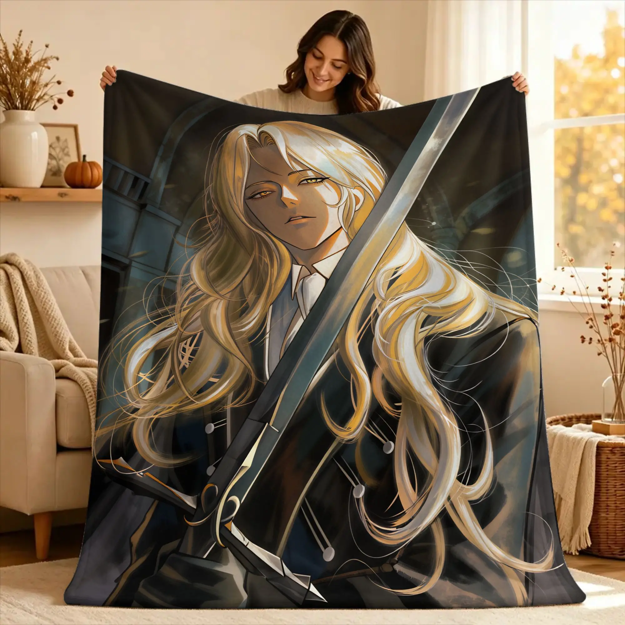C-Castlevania Alucard Blanket  Super Soft Pattern Plush Throw Blanket For Living Room Decorative Flannel Bedspread Bed Cover