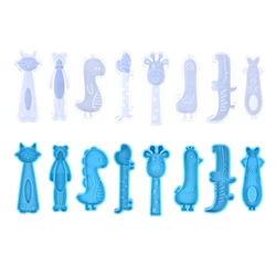 Epoxi Diy molde dinosaurio diadema horquilla accesorios para cabello silicona abrasiva Navidad varios animales conjunto