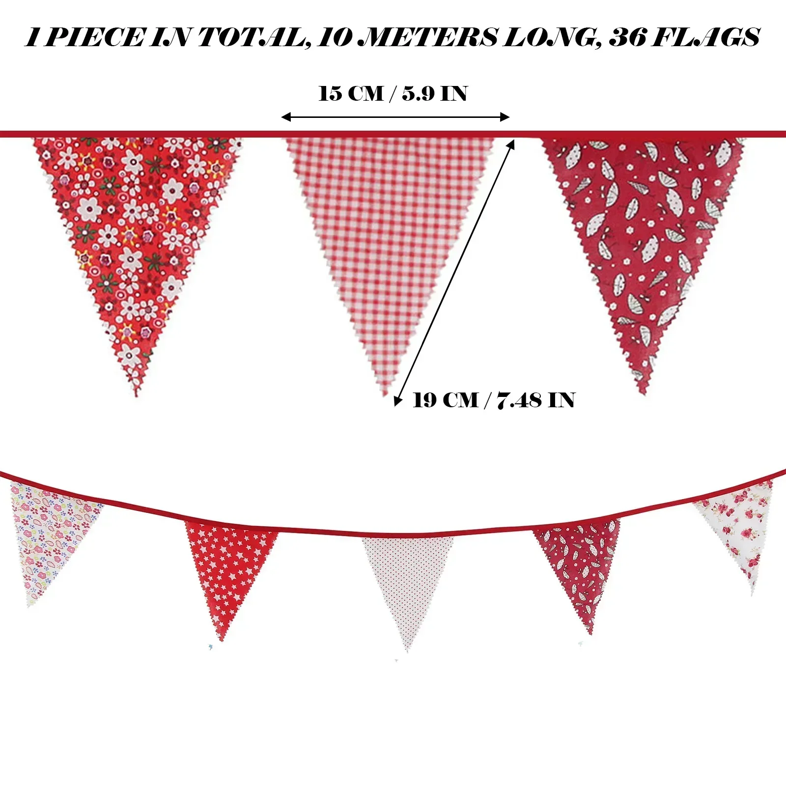 Vintage Flags Pennant Floral Flower Fabric Bunting Banner Triangle Personality Wedding Birthday Party Decoration Garden Banner