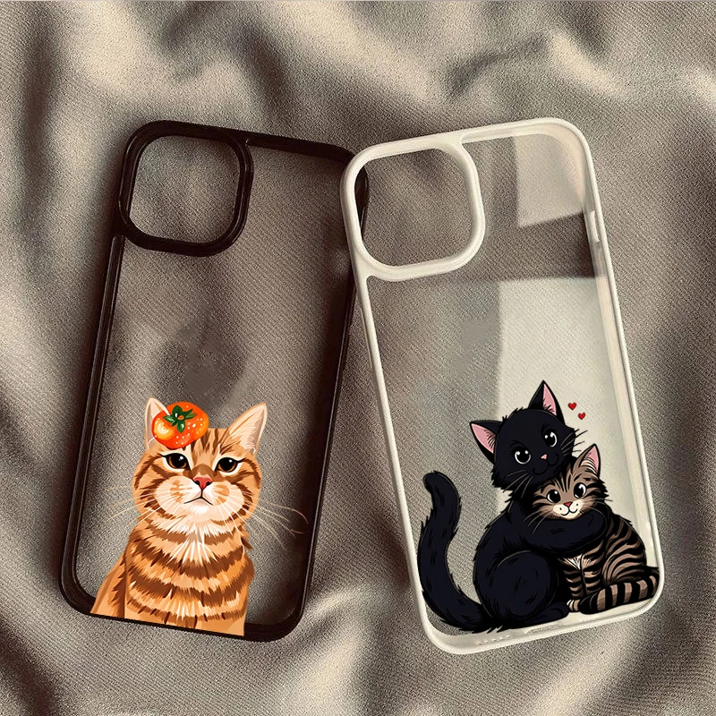 Phone Case for Samsung Galaxy S26 S25 Ultra S24 Plus A16 A35 A56 A55 A54 A53 A52 A34 A15 S23 FE S21 Funny Cute Cat Clear Cover