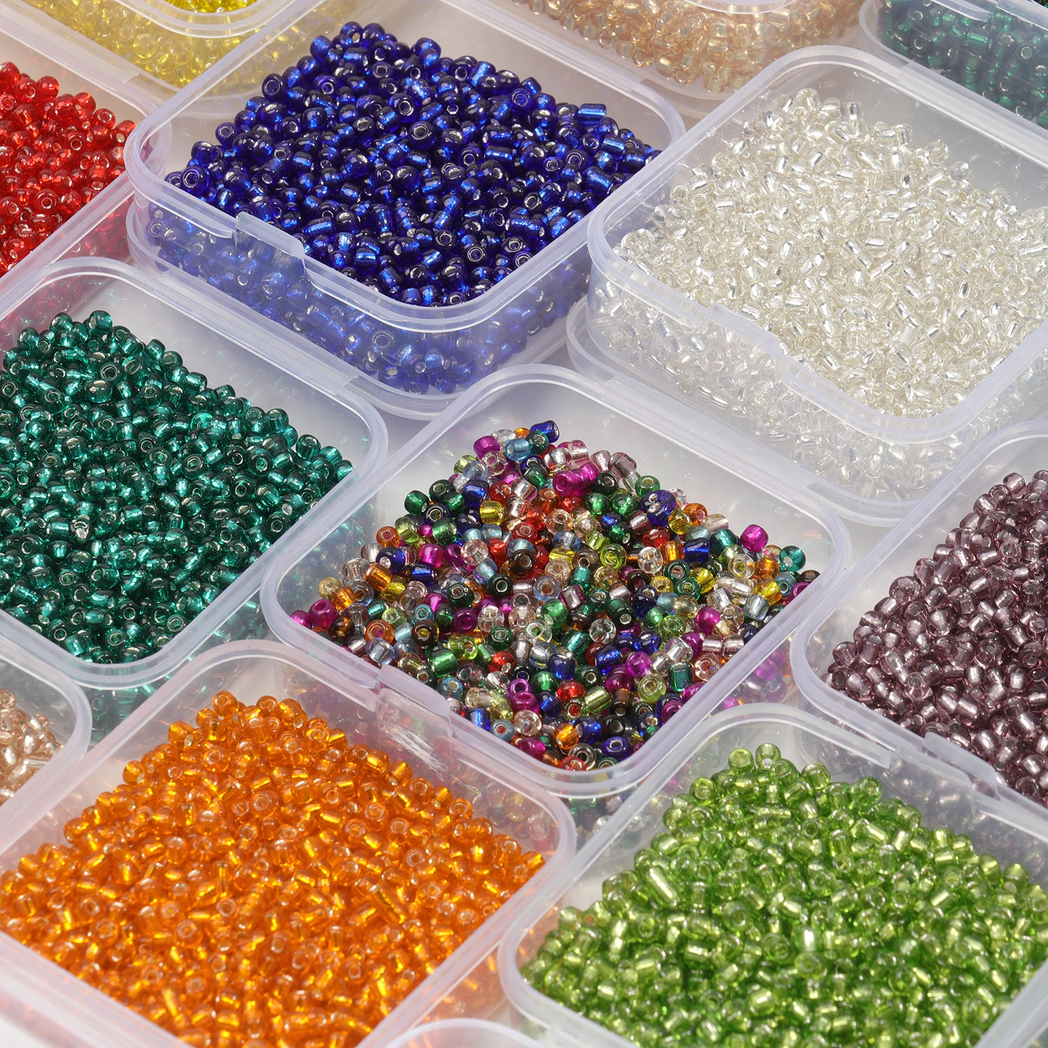 

30grams/box 3mm Multicolor Seed Beads Silver Lined Glass Beads for Jewelry Making DIY Bohemian Style Bracelets Necklace Crafts