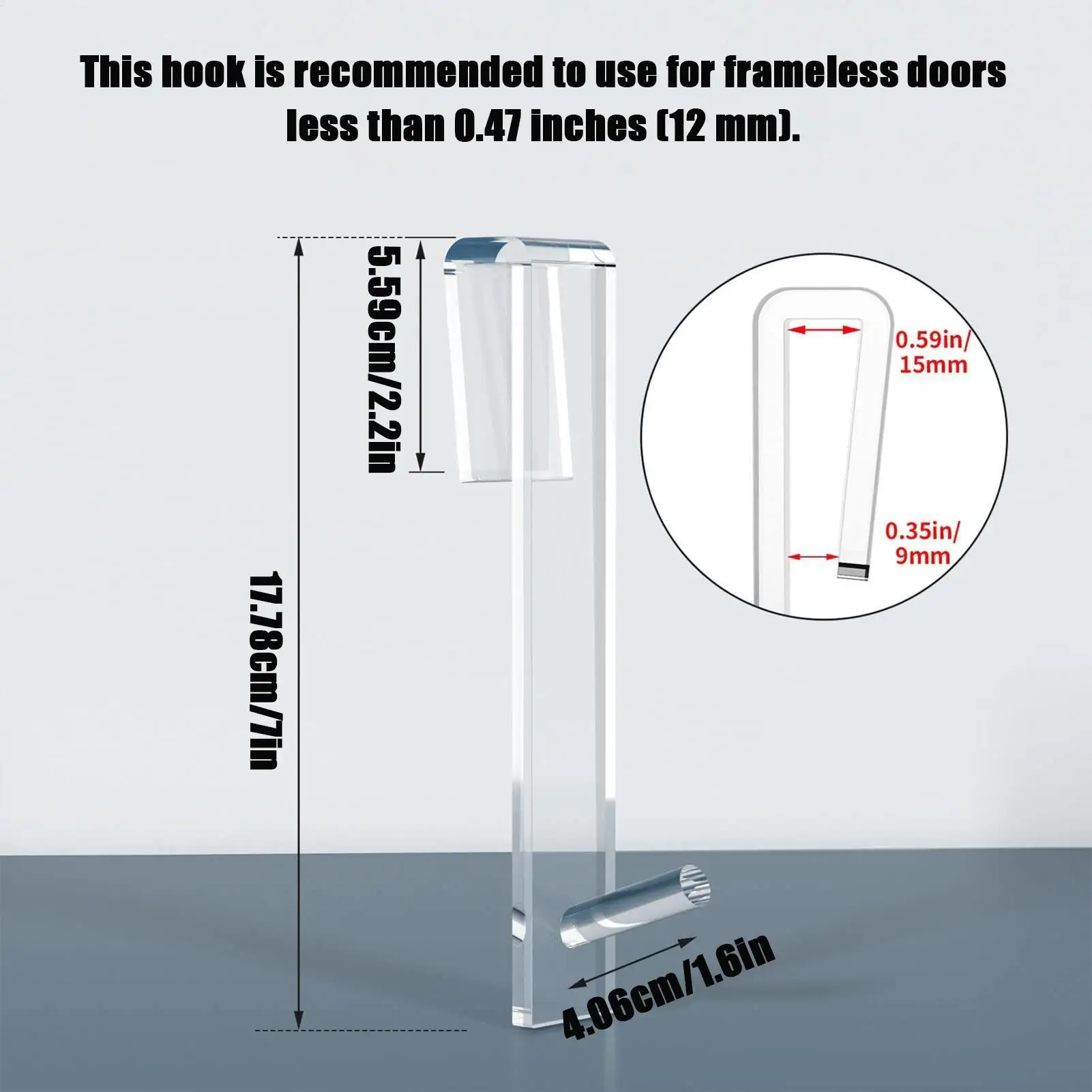 Acrylic Bathroom Shower Door Hook Over Glass Door Shower Towel Rack Punch-Free Bathroom Bathrobe Hanger Transparent Towel Hooks - view 6