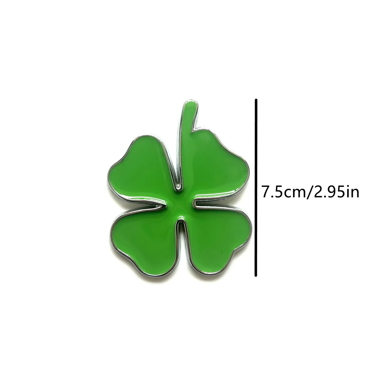 Car 3D Metal Chrome Zinc Alloy Emblem Lucky Four Leaves Clover Quadrifoglio Car Badge Body Trunk Fender Adhensive Sticker