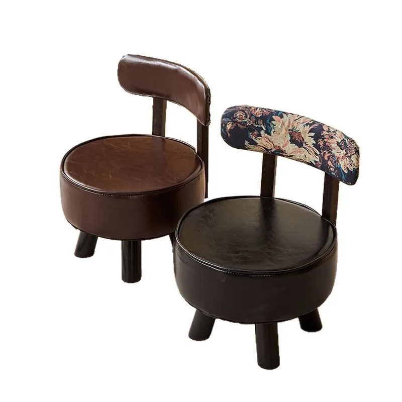 

Stool rotatable low stool household backrest small chair living room shoe changing