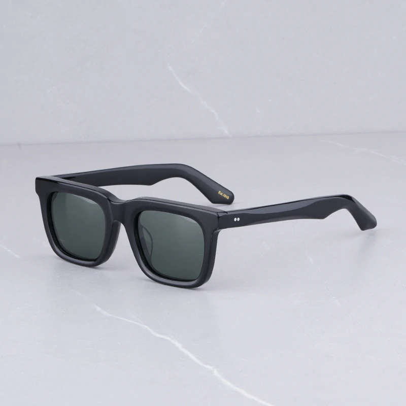 

Rizik Acetate Vintage Sunglasses Retro Design High Quality Fashion Shades Tint Custom Lenses Sunglasses Men Luxury Designer