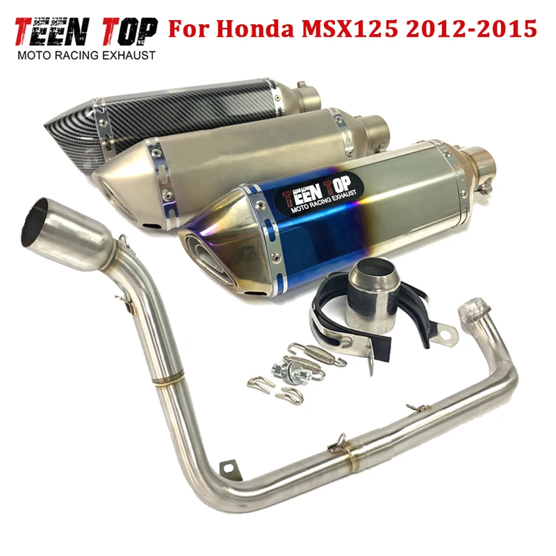

Full Exhaust System For Honda MSX125 Exhaust Pipe 51MM Modified Escape Moto System MSX125 Exhaust Elbow Muffler Stainless Steel