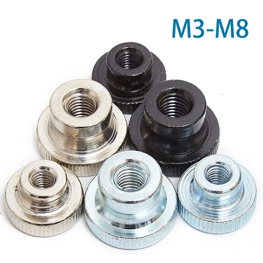 2-5Pcs M3 M4 M5 M6 M8 M10 Black Silver Double Step Adjust Knurl Thumb Nut Hand Tighten Thumbnut 3D Printer Curtain Wall