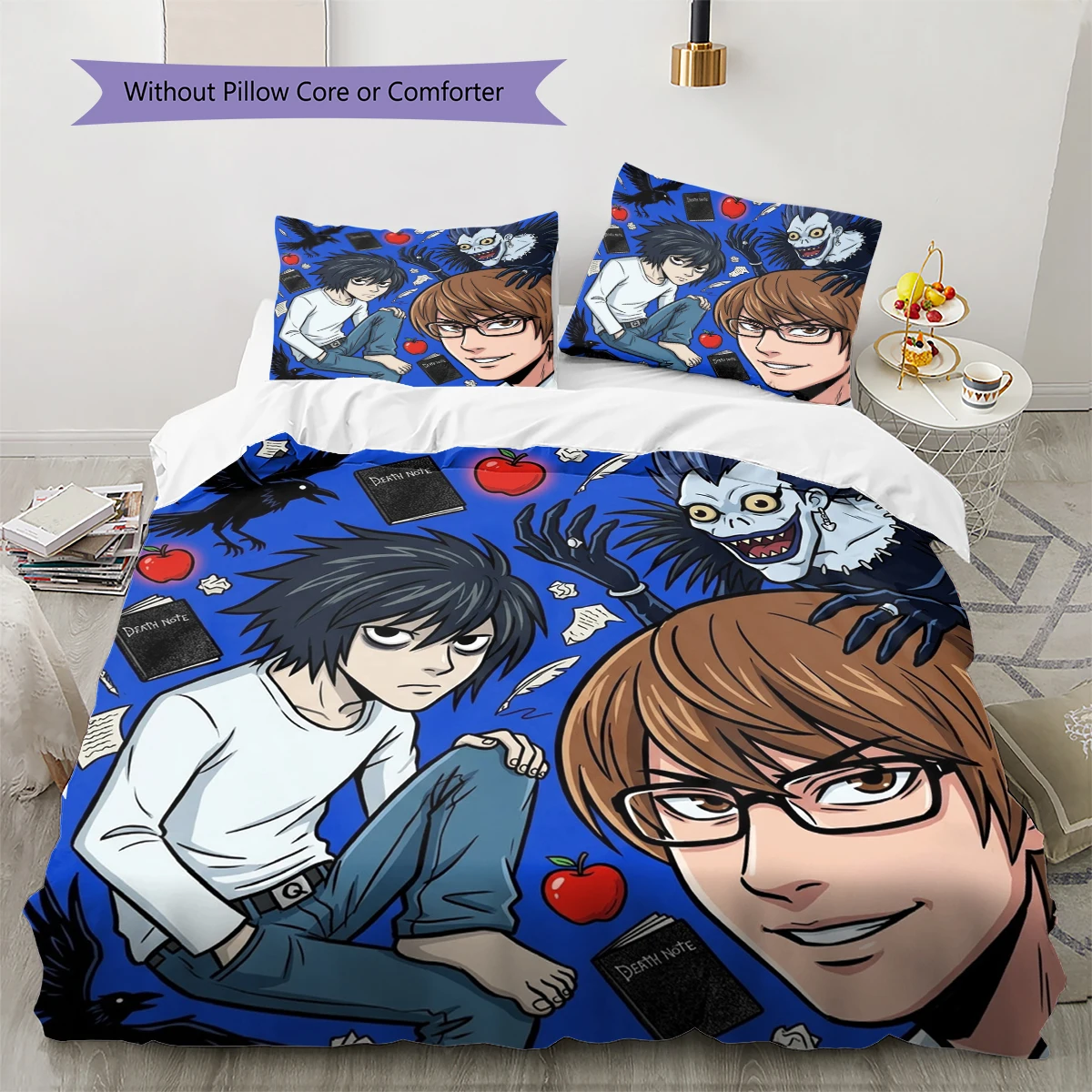 Death Note Duvet Cover - Comfortable Soft, Kids Bedding Gift, Extra Large Various Sizes -HE15