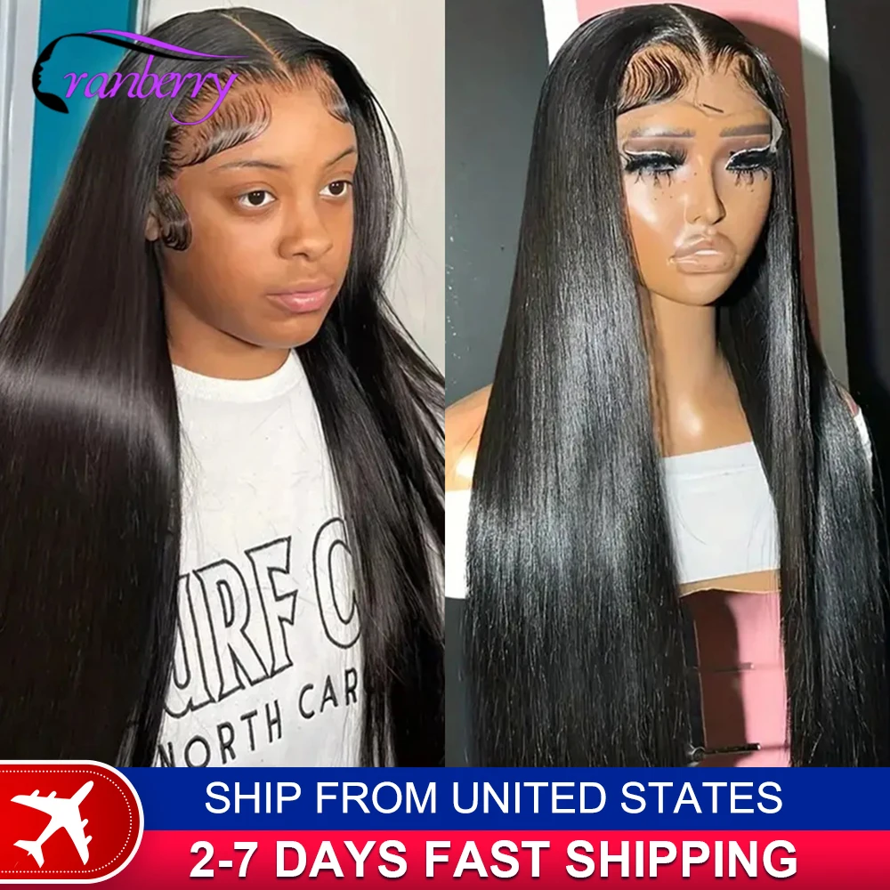 Human Hair Lace Wigs Remy Brazilian Transparent Straight Hair 13x4 Lace Frontal Wig 180% Density Cranberry 13x4 Lace Front Wig