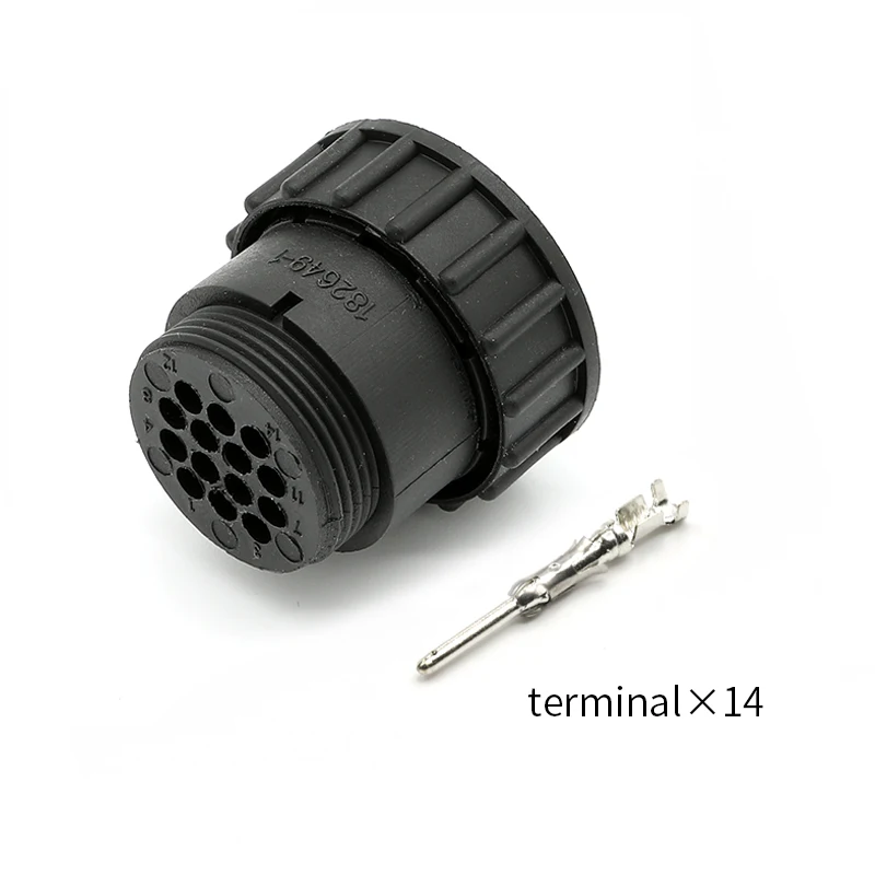 182649-1 موصل السيارات 14 دبوس ذكر TE/AMP أنثى نوع تاريخي كلمة المرور الأسلاك تسخير موصل