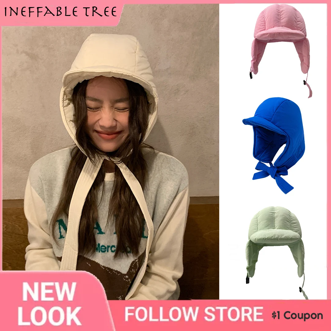 

INS Soft Feathers Hats for Women Men Winter Outdoor Windproof Thickened Warm Ear Protector Designer Riding Skiing Bomber Gorras