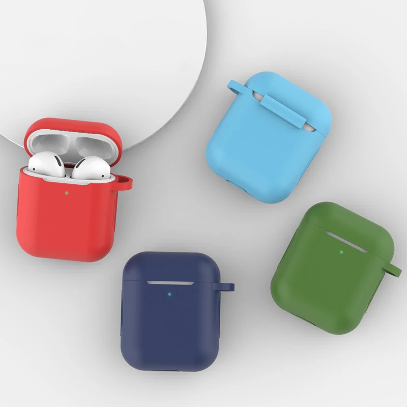 Soft Silicone Protective Case For Airpods 1 2 Cove For AirPods 1st gen Cases For Apple AirPods 2nd gen Fundas with Hook Hole