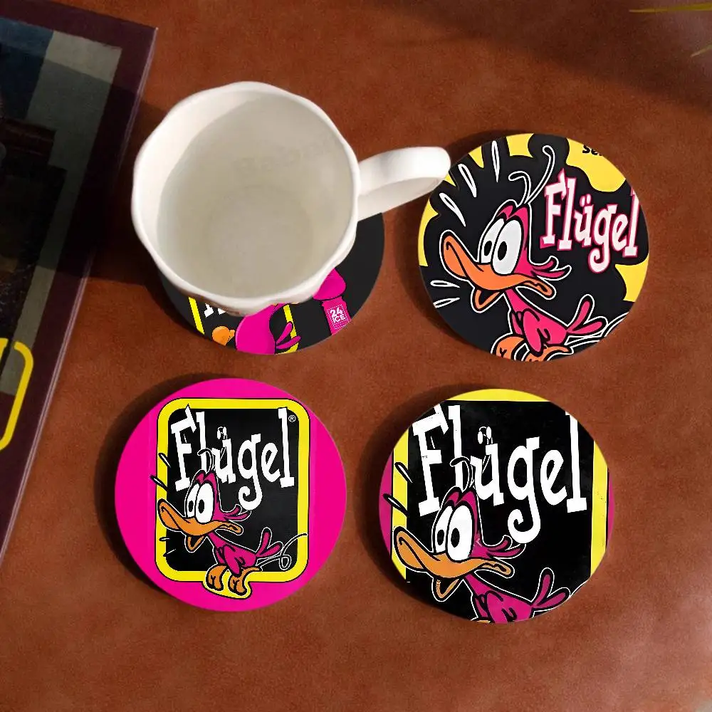 Flugel Drinking Natural Coaster Creative Cute Cartoon Absorb