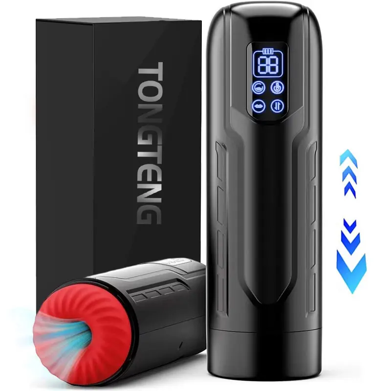 Telescopic Sucking Male Masturbator Vagina Masturbation Heating Sex Toys for Men Goods for Adults Piston Automatic Mastubator