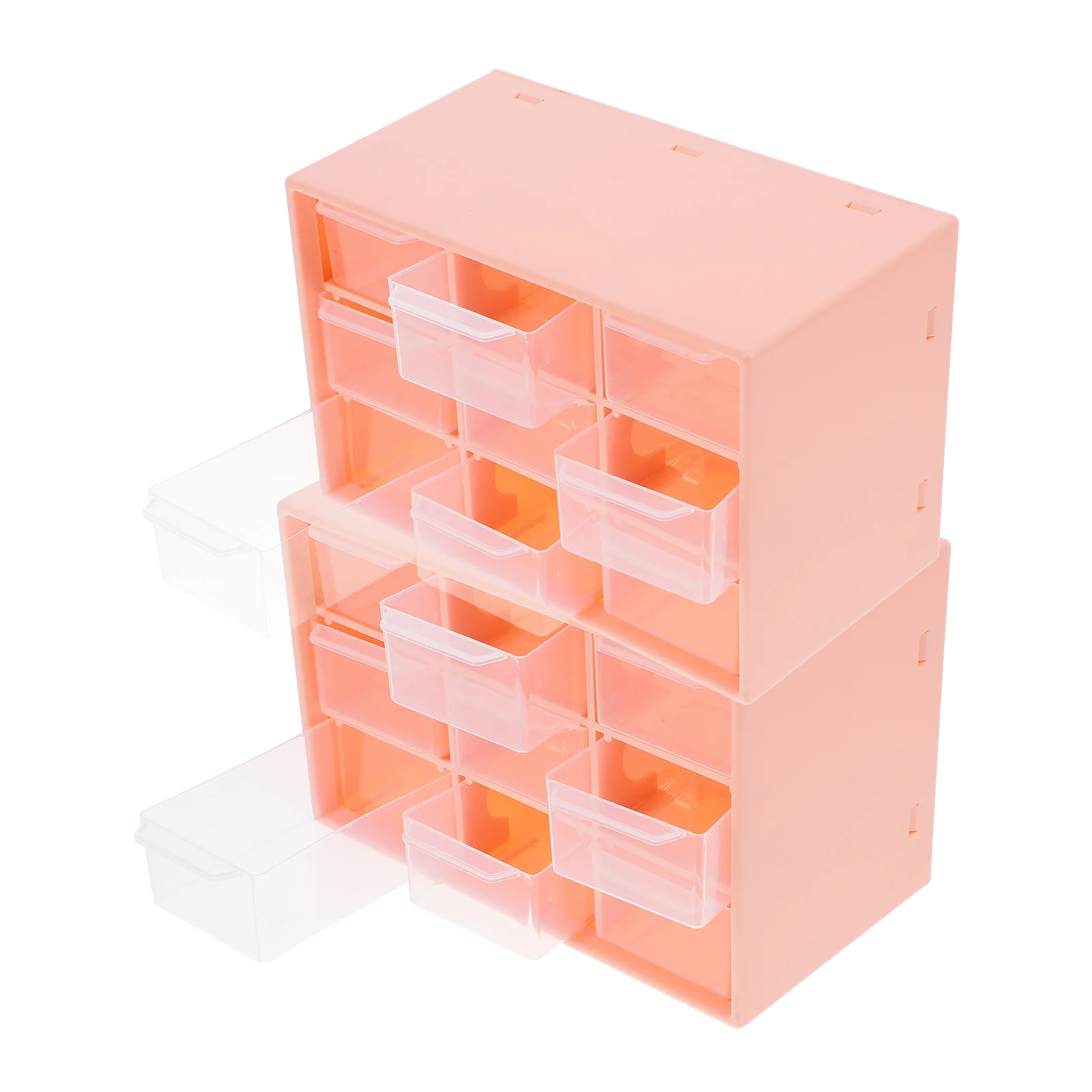 

2pcs Desktop Drawer Organizer Storage Box Layered Desk Drawer Unit File Cabinet Box For Office Room Classroom With Small Drawers