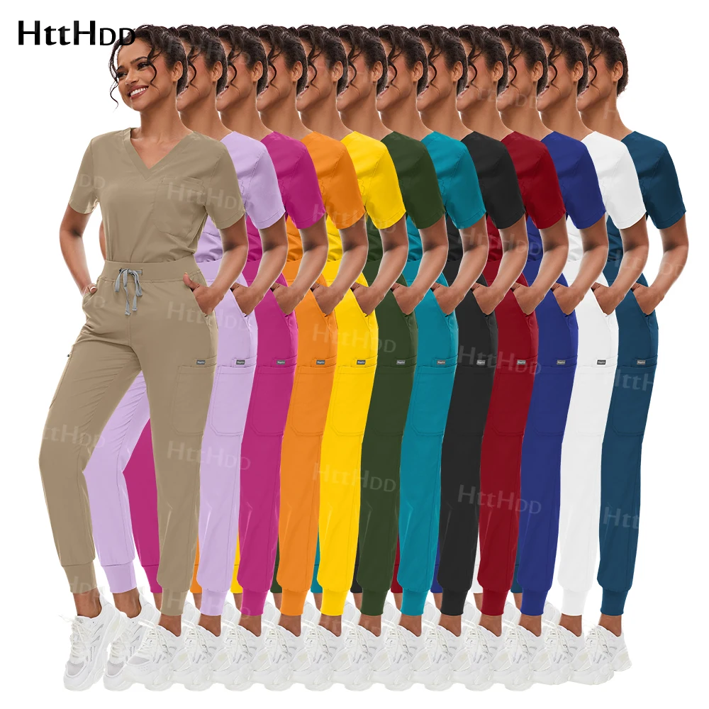 

Scrub Sets Uniform Women Joggers Hospital Accessories Medical Surgical Gown Pharmacy Healthcare Work Wear Unisex Mens Scrub Soft