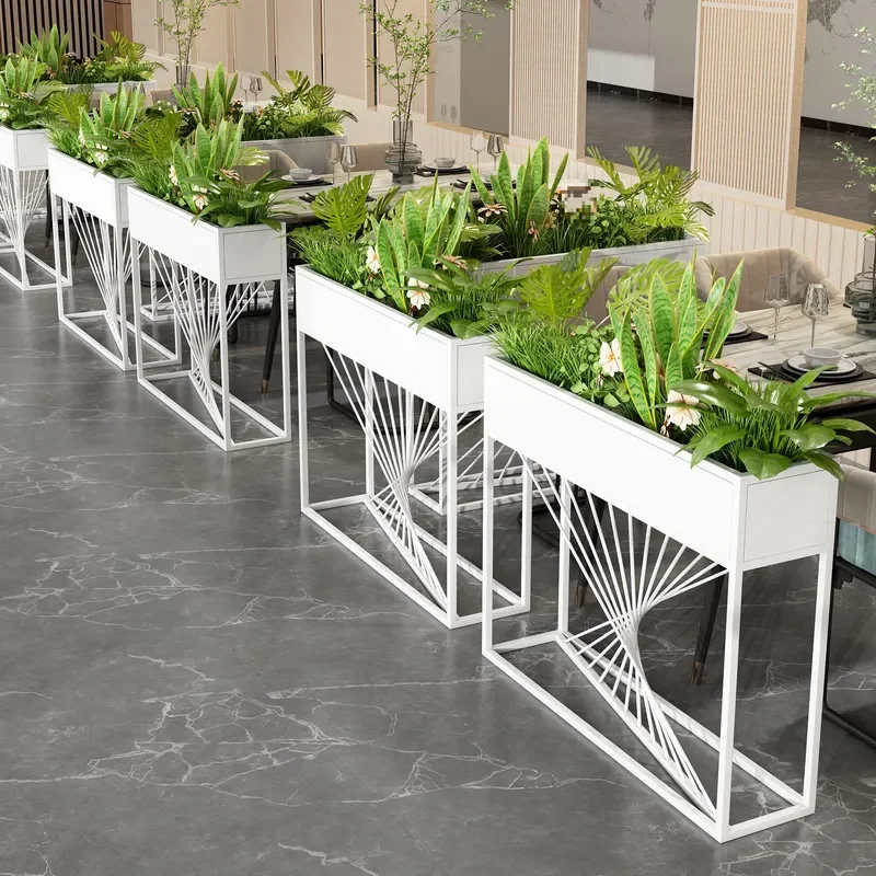 for Low Partition Screen Restaurant Hot Pot Shop Office Booth Fence Cafe Half Green Plant Flower Stand Industrial Wind