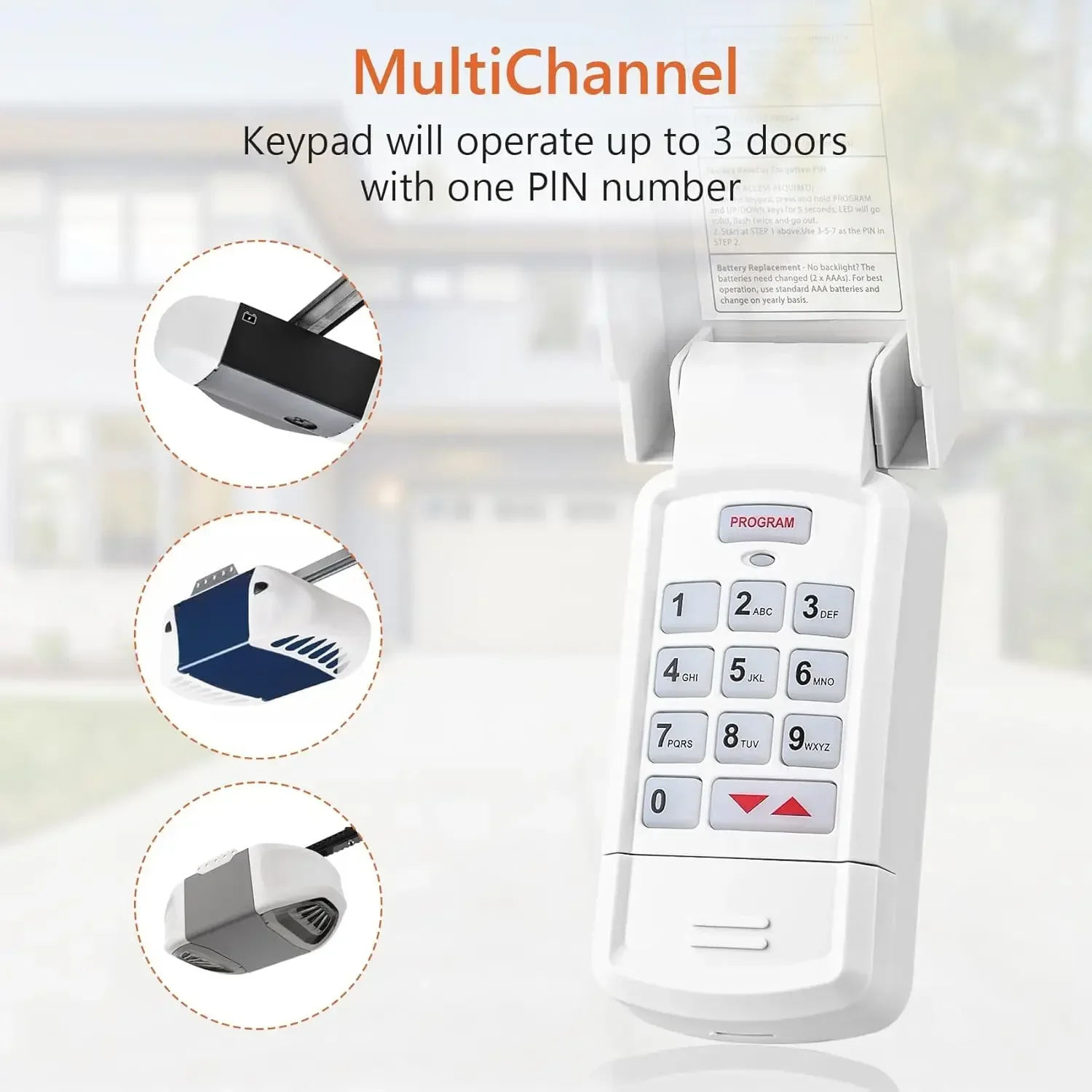 Garage Door Opener Keypad Replacement Wireless Keypad for Overhead Wireless Entry Garage Door Opener