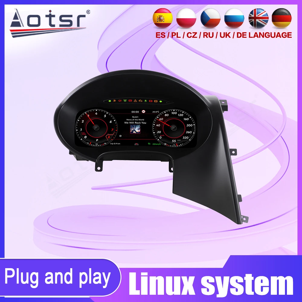 

Premium 12.3 Inch High Res Full LCD Digital Dashboard Virtual Cockpit For Volkswagen SEAT 2009-2012 Instrument Cluster Upgrade