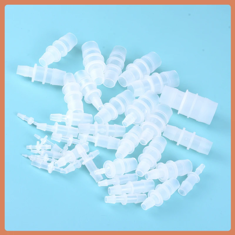 1.6-25mm Plastic Silicone Tube Straight Pipe Fitting Small size Pagoda Barb Coupling Reducing Straight Fish Tank PP Insert Hose