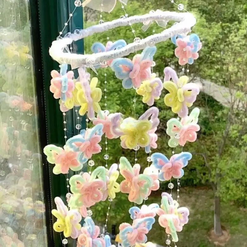 

Скручивающаяся палочка бабочка колокольчик сделай сам материал ручной работы сумка, самодельные подвесные аксессуары, бусины для штор, внутренняя атмосфера Gi