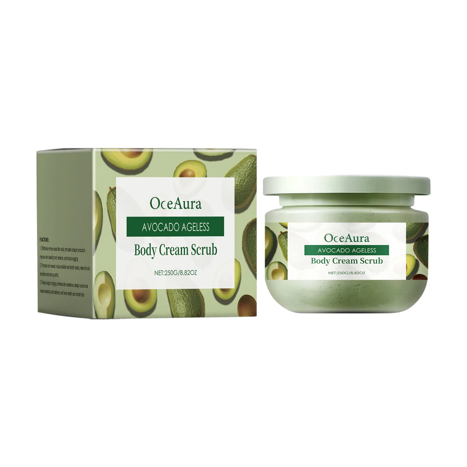 Avocado Body Scrub Gentle Exfoliator Remove Dead Skin Moisturizing Brightening Smooth Skin Bath Body Care