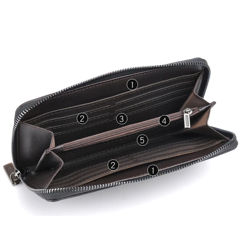 Sac à main Simple pour hommes, nouveau sac à main à fermeture éclair unique, grande capacité X, sac à main décontracté pour hommes, portefeuille Long pour téléphone