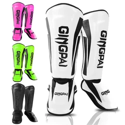 Youth/Adult Kids MMA Boxing Shin Guards Instep Kickboxing Ankle Support Equipment Karate Protectors Sanda Muay Thai Leggings DEO