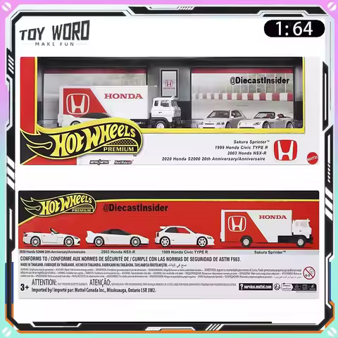 1/64 Hot Wheels Premium Honda Garage Series Car Model GMH39 Honda Civic Type R NSX-R Collectible Toys Custom Birthday Gift