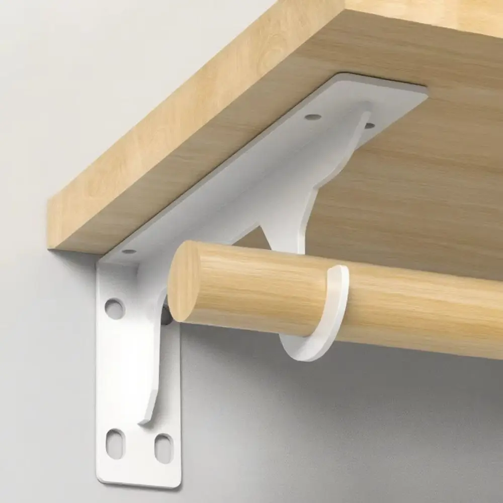 Heavy Duty Closet Shelf Bracket Sturdy Triangle Hook Holder Wall Mount Hanger Corrosion Resistant Rustproof Metal Bracket Closet