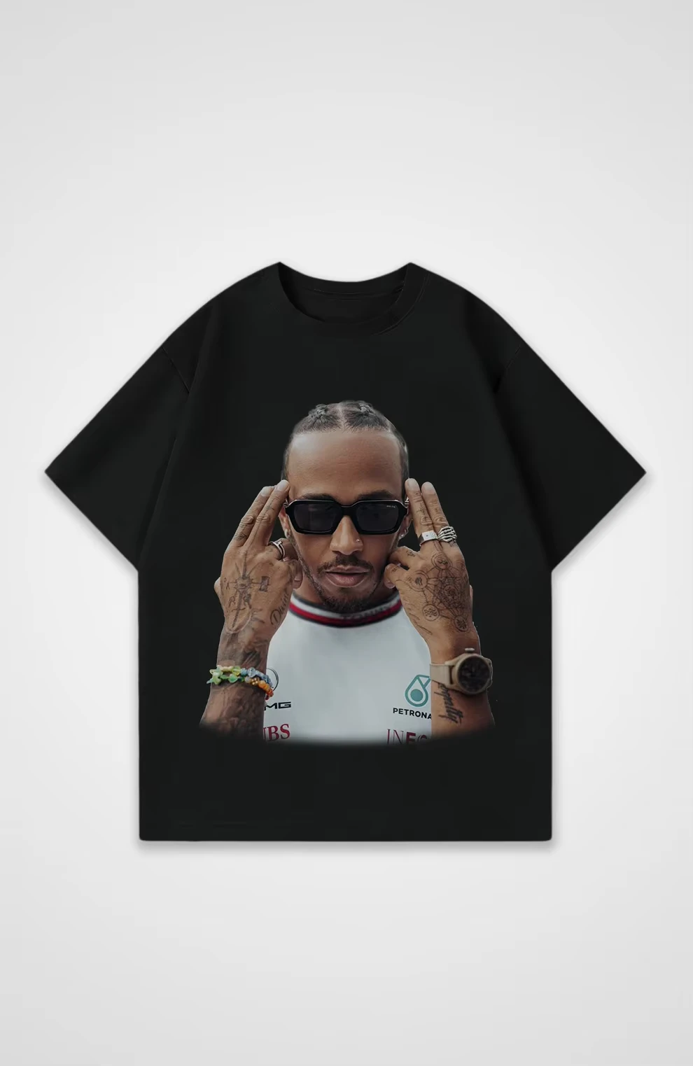 2025 تي شيرت كلاسيكي لويس هاميلتون قميص مخصص المتسابق Y2K قمة كبيرة الحجم طاقم الرقبة عادية القطن الرجال والنساء تي شيرت #1