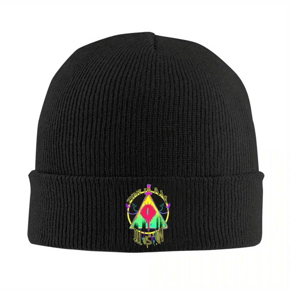 2026 TIME IS AN ILLUSION Hats Autumn Winter Beanie Baggy Gravity-Falls Cap Female Male Knitted Caps