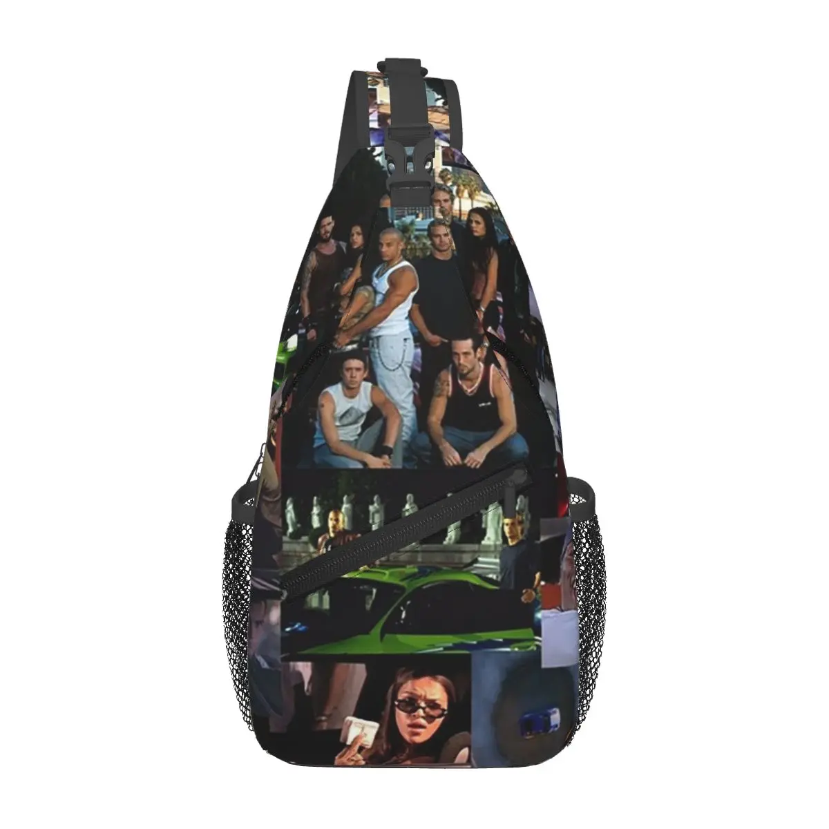 Fast And Furious Collage Chest Bag Men Sling Crossbody Backpack Chest Bag Traveling Hiking Daypack Shoulder Bag