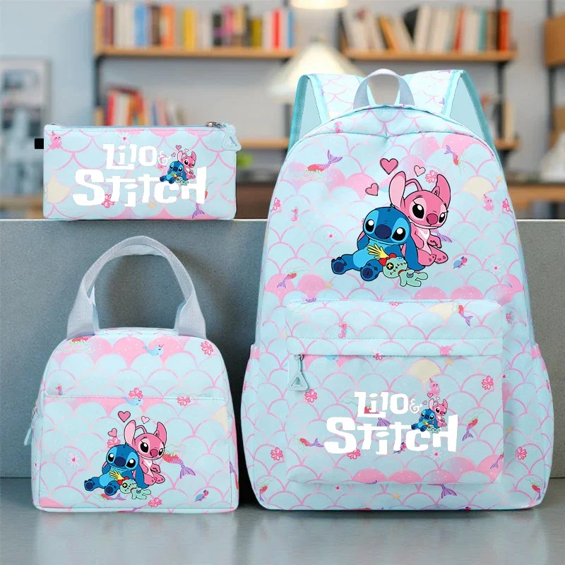 

Stitch Large Capacity Backpack Set, Tote Bag,Pencil Case, Casual Style for Daily Commute and School, Travel, Durable Zip Closure