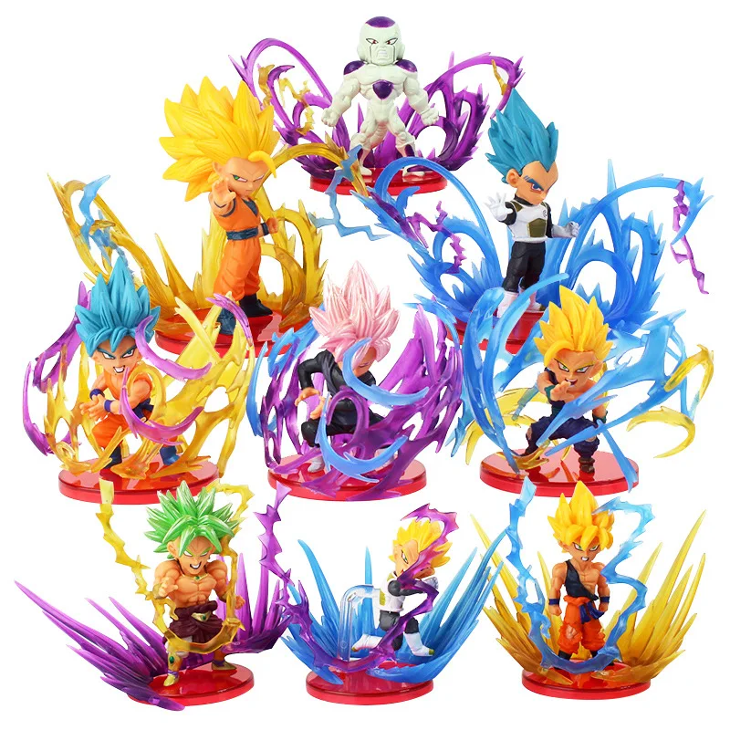 超サイヤ人-ドラゴンボールZフィギュア,オリジナル9cm,ピース/セットドラゴンボールZ,アニメアクションフィギュア,悟空,ベジータ,子供向けギフト