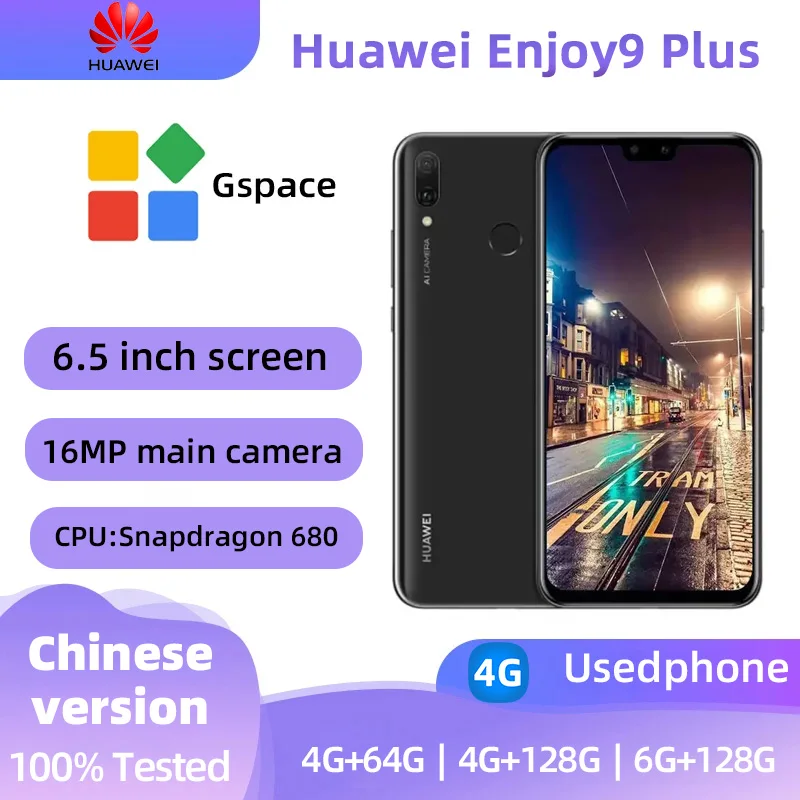 Huawei Enjoy 9 Plus 4g Smartphone Kirin 710 4000MAh Battery  Charge 6.5inch  Google Android Global Original Used Phone