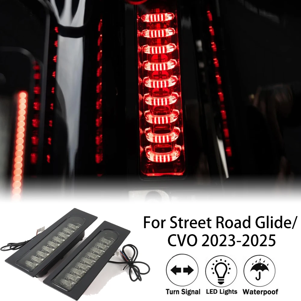 

НОВЫЙ светодиодный наполнитель указателя поворота Harley Touring для Street Road Glide CVO FLTRX 2023.5-Up седельная сумка, боковой задний фонарь на крыле