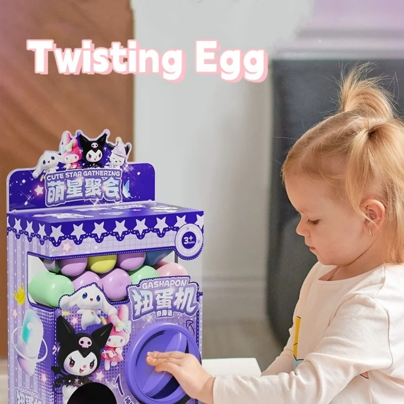 

Sanrio Children Cartoon Melody Twisting Egg Machine Mini Doll Grabbing Doll Machine Diy Fun Egg Blind Box Toy Kid Surprise Gifts