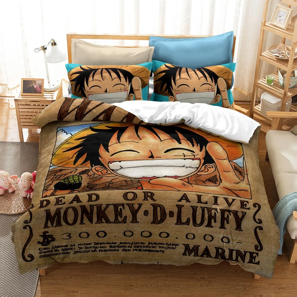 Set di biancheria da letto Anime di un pezzo Set copripiumino youth Monkey D. Rufy Odyssey King Size