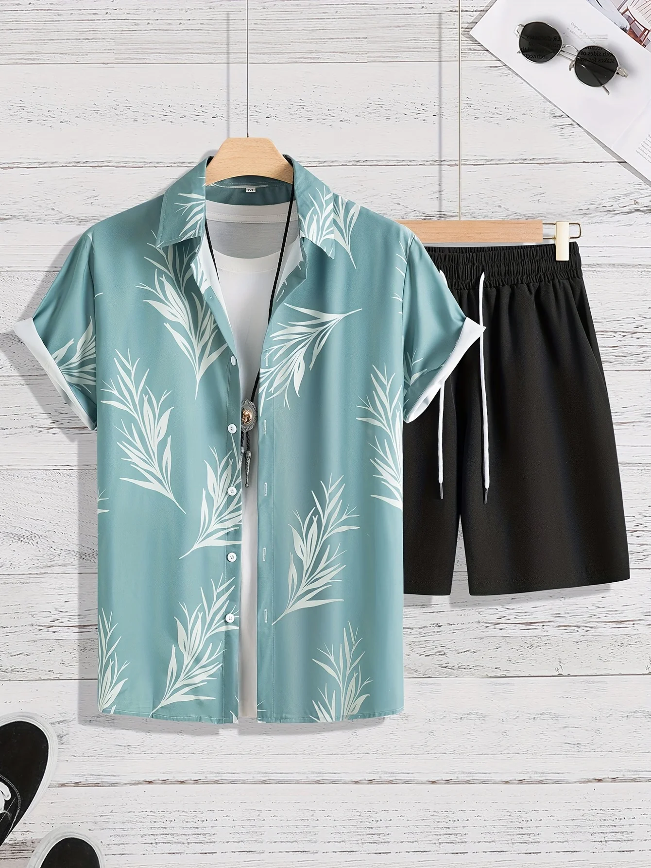 Summer Plant 3D Print Men Shirt Sets Fashion Short Sleeve Shirt Oversized Casual Beach Shorts Streetwear Hawaiian Suits Clothes