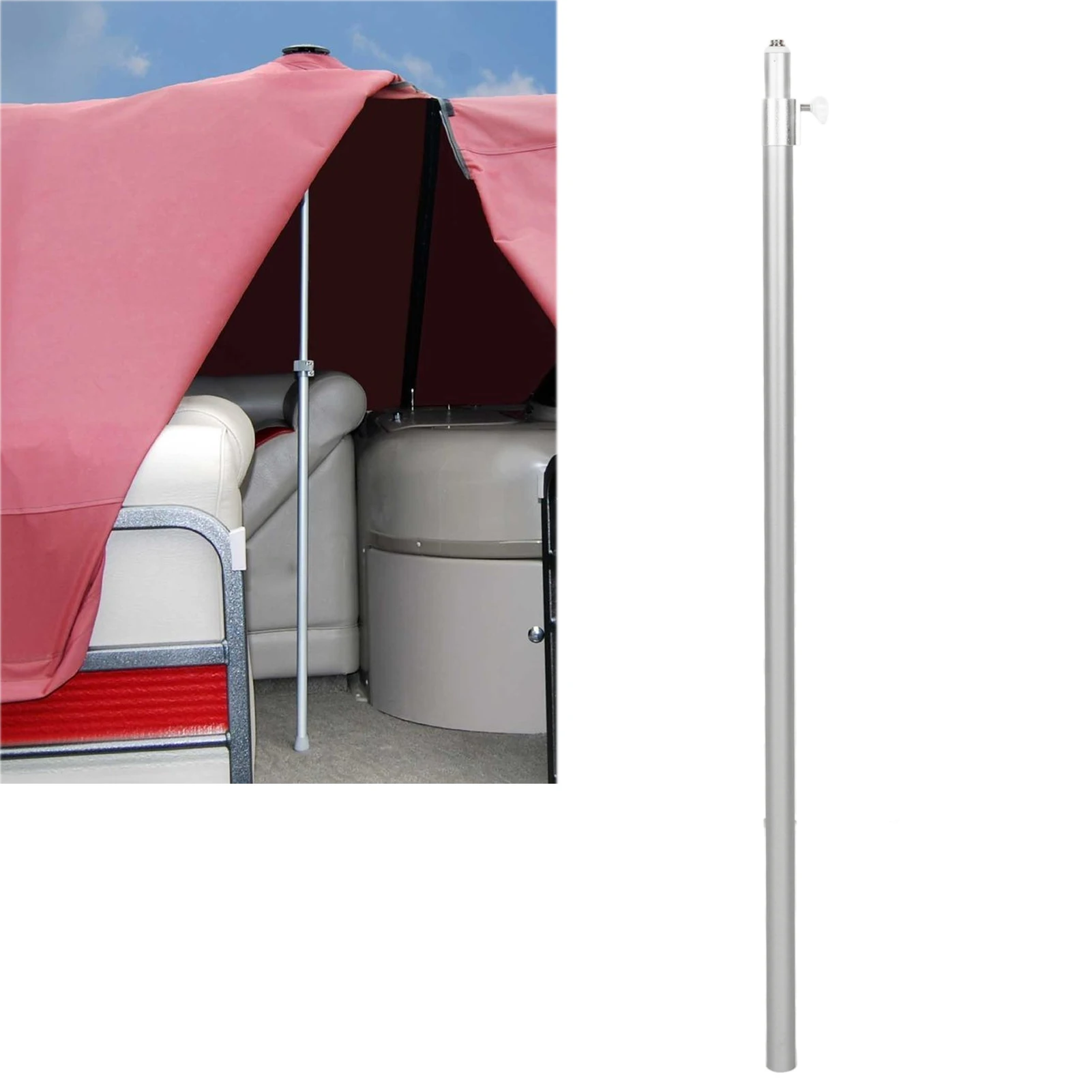 Boat Cover Support System Pole Rugged 120lbs Boat Cover Telescoping Support Pole Anti Crack Lightweight for Marine