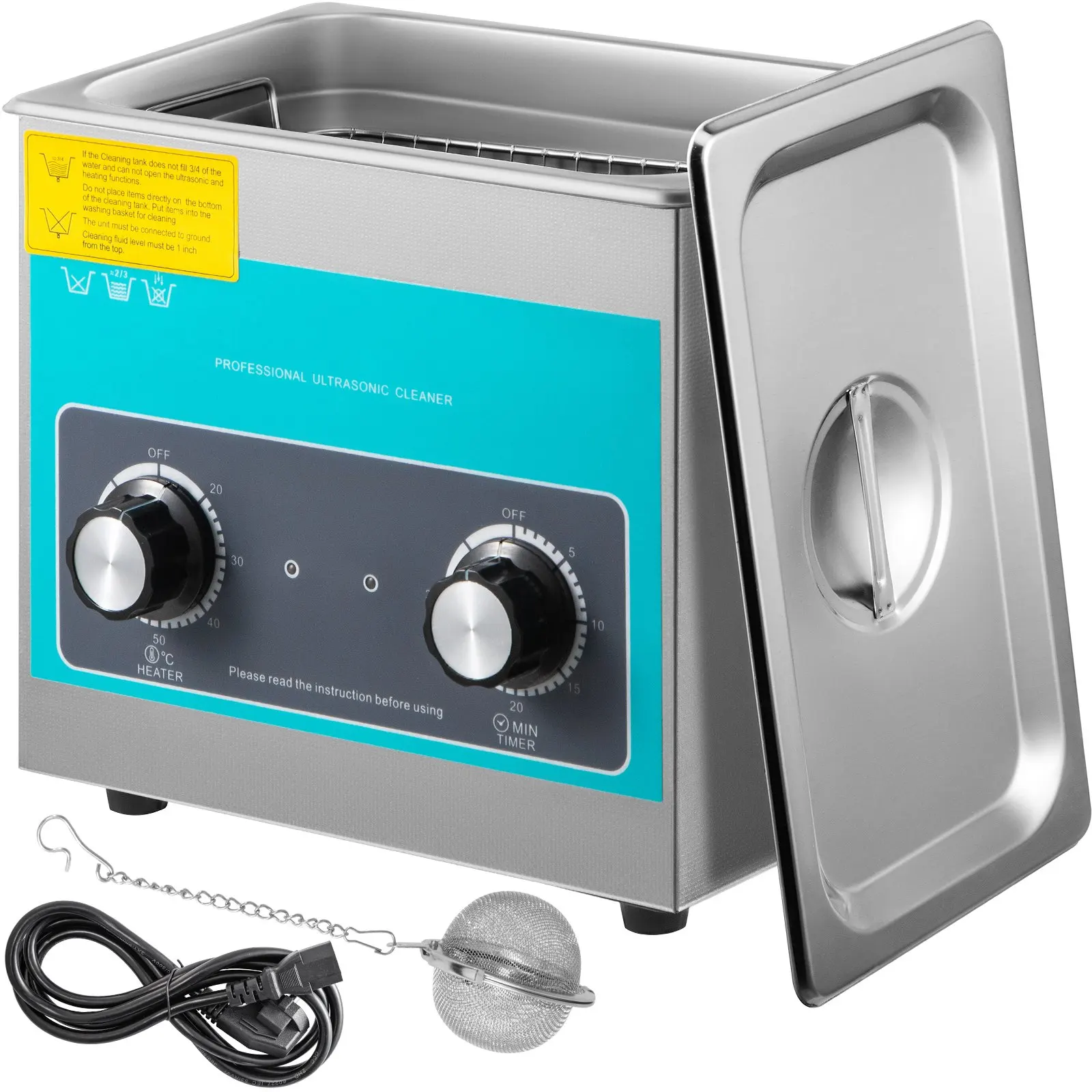 Knob Ultrasonic Cleaner 3L 40kHz Ultrasonic Cleaning Machine With Heater & Timer for Cleaning Jewelry Eyeglasses Watches