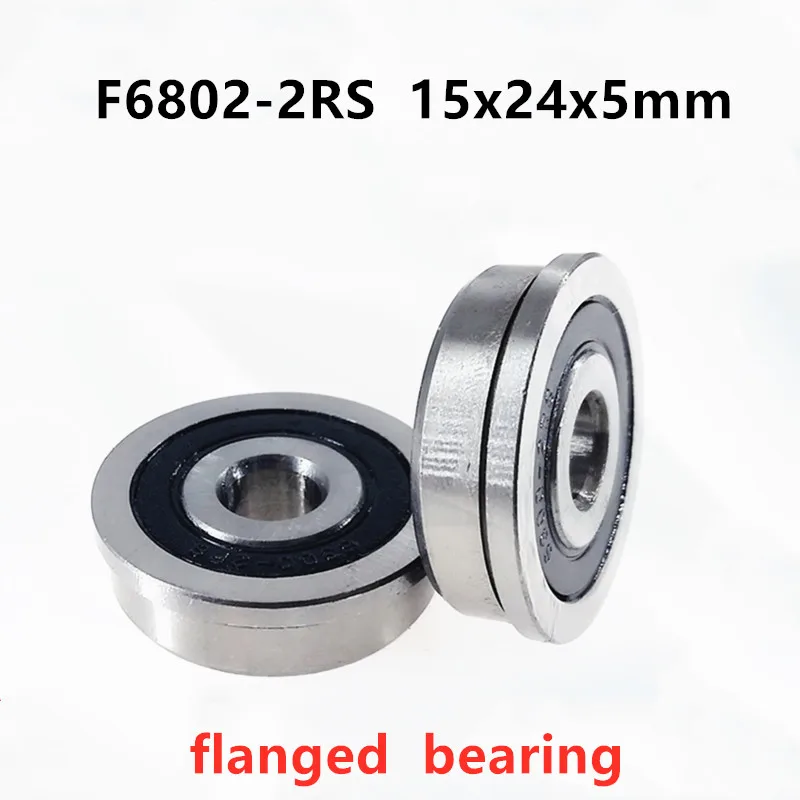 F6802-2RS 15x24x5 mm flange bearing F6802 F6802RS Flanged thin wall deep groove ball bearings