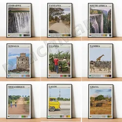 Canvas Poster Ghana Lagos Nigeria South Africa Somalia Mozambique Namibia Morocco Zimbabwe Uganda Tanzania Morocco Travel Poster