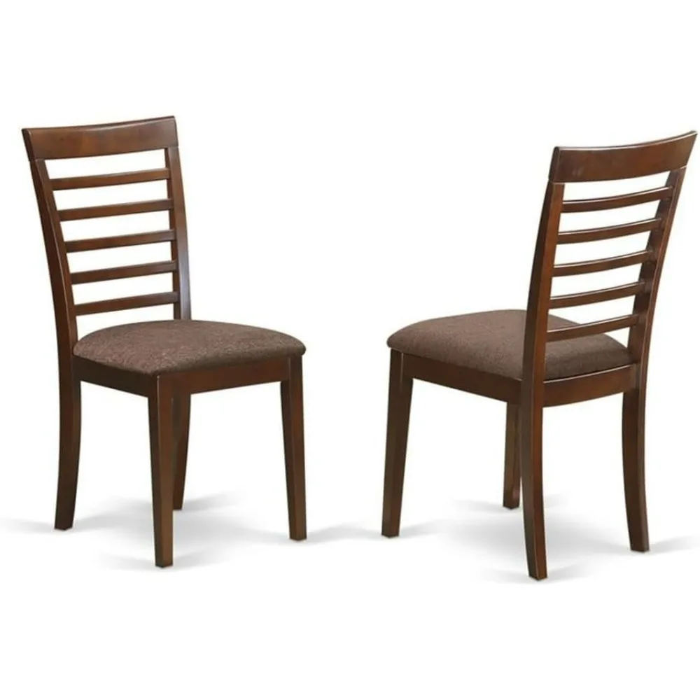 طقم طعام مكون من 3 قطع من East West Furniture: طاولة مستطيلة مع ورق متدلي وكرسيين من الكتان #4